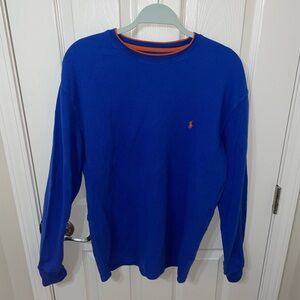 Polo Ralph Lauren Long Sleeve Thermal Shirt Men XL Blue Waffle Knit